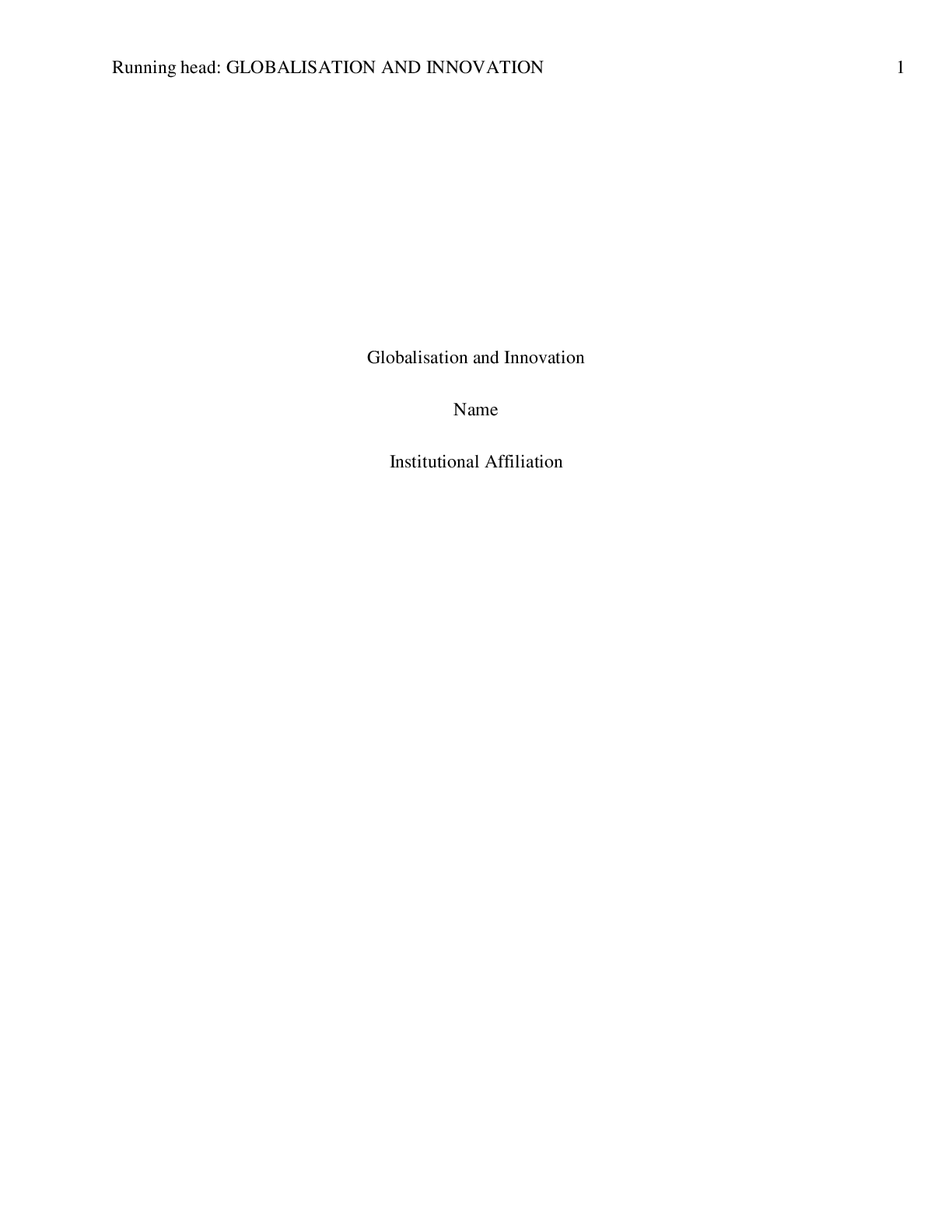 Preview image for Globalisation and Innovation